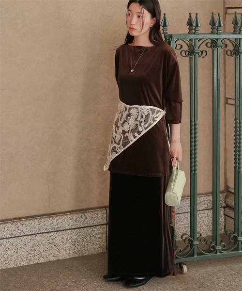 セール】Iラインベロアスカート（スカート）｜titivate（ティティ