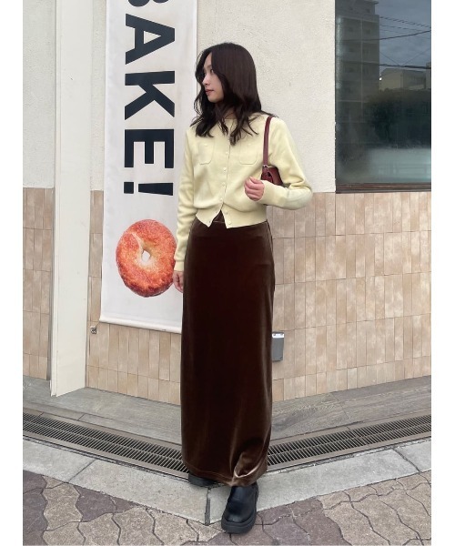 titivate（ティティベイト）の「Iラインベロアスカート（スカート・レディース・ブラウン/ダークブラウン/ブルー/ブラック/ライトベージュ/ブラック系その他・S/M/MT/L）」の17枚目の写真