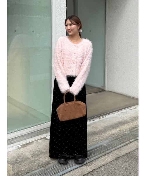 titivate（ティティベイト）の「Iラインベロアスカート（スカート・レディース・ブラウン/ダークブラウン/ブルー/ブラック/ライトベージュ/ブラック系その他・S/M/MT/L）」の15枚目の写真