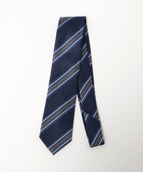 green label relaxing（グリーンレーベルリラクシング）の「GLR シルク② 8.0cm ストライプ1 ネクタイ（ネクタイ・メンズ・ネイビー/ロイヤルブルー・FREE）」の2枚目の写真