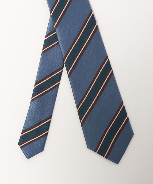 green label relaxing（グリーンレーベルリラクシング）の「GLR シルク② 8.0cm ストライプ1 ネクタイ（ネクタイ・メンズ・ネイビー/ロイヤルブルー・FREE）」の3枚目の写真