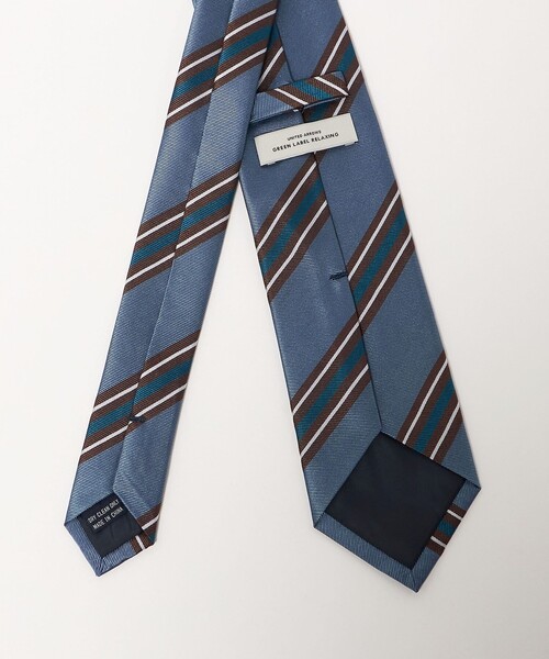 green label relaxing（グリーンレーベルリラクシング）の「GLR シルク② 8.0cm ストライプ1 ネクタイ（ネクタイ・メンズ・ネイビー/ロイヤルブルー・FREE）」の4枚目の写真