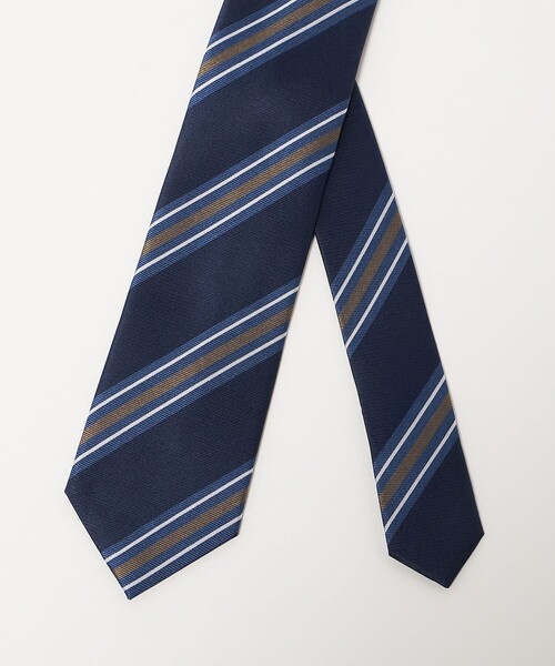 green label relaxing（グリーンレーベルリラクシング）の「GLR シルク② 8.0cm ストライプ1 ネクタイ（ネクタイ・メンズ・ネイビー/ロイヤルブルー・FREE）」の6枚目の写真