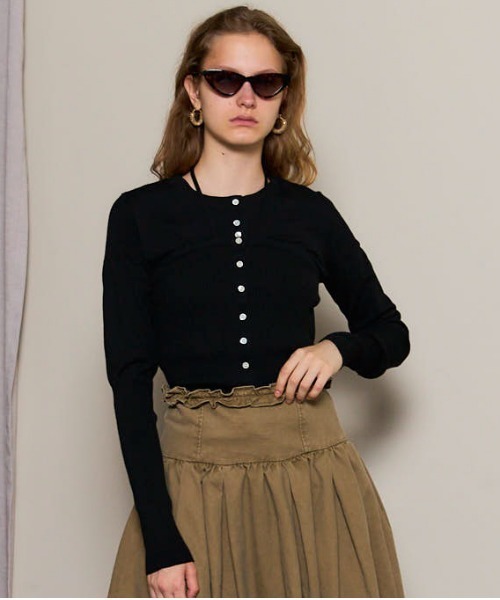 セール】Cashmere Blend Multiway Cardigan Bustier Set Knit Tops