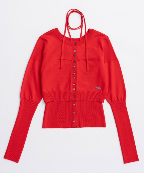 MAISON SPECIAL(メゾンスペシャル)の「Cashmere Blend Multiway Cardigan Bustier Set Knit Tops/カシミアブレンドマルチウェイカーディガンビスチェセット(カーディガン/ボレロ・レディース・レッド/ブラック/ブルー・FREE)」の18枚目の写真