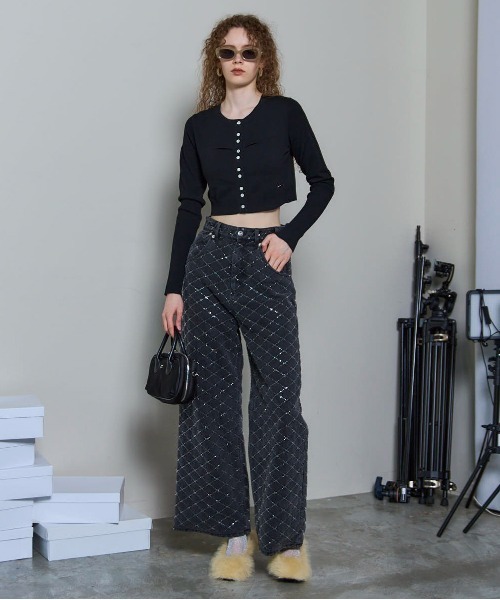 Cashmere Blend Multiway Cardigan Bustier Set Knit Tops/カシミア