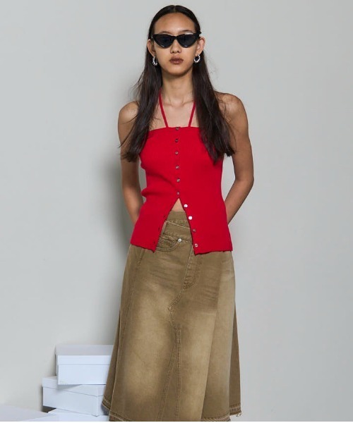 Cashmere Blend Multiway Cardigan Bustier Set Knit Tops/カシミア