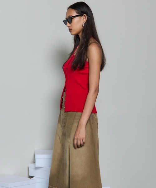 MAISON SPECIAL(メゾンスペシャル)の「Cashmere Blend Multiway Cardigan Bustier Set Knit Tops/カシミアブレンドマルチウェイカーディガンビスチェセット(カーディガン/ボレロ・レディース・レッド/ブラック/ブルー・FREE)」の14枚目の写真
