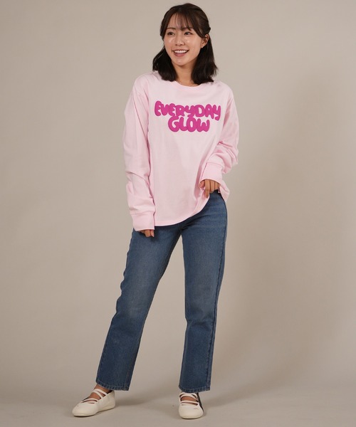 ムラサキスポーツ(ムラサキスポーツ)の「RIKKA FEMME/リッカファム 発泡プリント ロンT RF25FW01(Tシャツ/カットソー・レディース・ピンク/ホワイト/ネイビー・FREE)」の20枚目の写真
