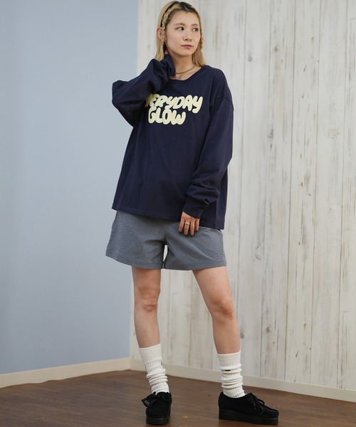 ムラサキスポーツ(ムラサキスポーツ)の「RIKKA FEMME/リッカファム 発泡プリント ロンT RF25FW01(Tシャツ/カットソー・レディース・ピンク/ホワイト/ネイビー・FREE)」の14枚目の写真