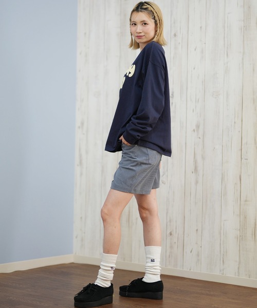 ムラサキスポーツ(ムラサキスポーツ)の「RIKKA FEMME/リッカファム 発泡プリント ロンT RF25FW01(Tシャツ/カットソー・レディース・ピンク/ホワイト/ネイビー・FREE)」の15枚目の写真