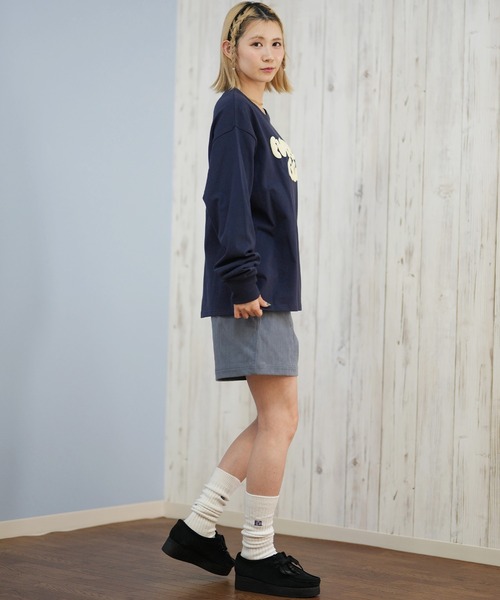 ムラサキスポーツ(ムラサキスポーツ)の「RIKKA FEMME/リッカファム 発泡プリント ロンT RF25FW01(Tシャツ/カットソー・レディース・ピンク/ホワイト/ネイビー・FREE)」の17枚目の写真