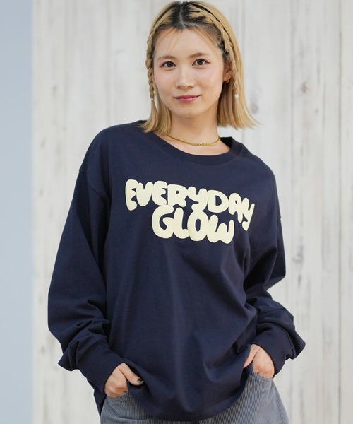ムラサキスポーツ(ムラサキスポーツ)の「RIKKA FEMME/リッカファム 発泡プリント ロンT RF25FW01(Tシャツ/カットソー・レディース・ピンク/ホワイト/ネイビー・FREE)」の12枚目の写真