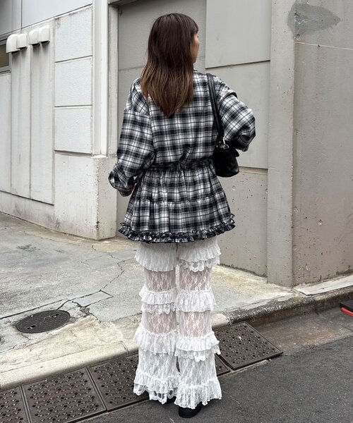 セール】【追加販売】ティアードレースフレアレイヤードフリルパンツ