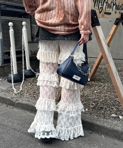 CIAOPANIC（チャオパニック）の「【追加販売】ティアードレースフレアレイヤードフリルパンツ（その他パンツ・レディース・ホワイト/ブラック/アイボリー・SMALL/MEDIUM）」の12枚目の写真
