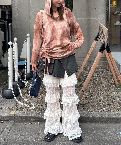 CIAOPANIC（チャオパニック）の「【追加販売】ティアードレースフレアレイヤードフリルパンツ（その他パンツ・レディース・ホワイト/ブラック/アイボリー・SMALL/MEDIUM）」の13枚目の写真