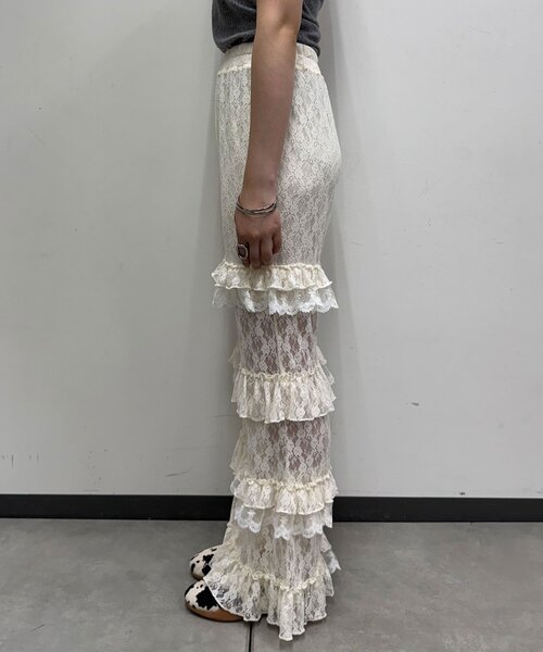 CIAOPANIC（チャオパニック）の「【追加販売】ティアードレースフレアレイヤードフリルパンツ（その他パンツ・レディース・ホワイト/ブラック/アイボリー・SMALL/MEDIUM）」の17枚目の写真