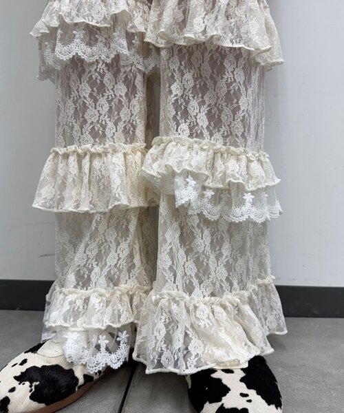 CIAOPANIC（チャオパニック）の「【追加販売】ティアードレースフレアレイヤードフリルパンツ（その他パンツ・レディース・ホワイト/ブラック/アイボリー・SMALL/MEDIUM）」の20枚目の写真