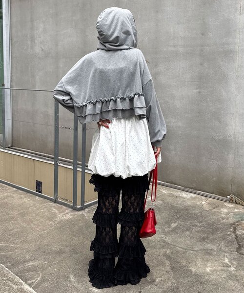 セール】【追加販売】ティアードレースフレアレイヤードフリルパンツ