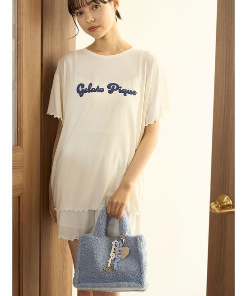 gelato pique（ジェラートピケ）の「ボアジャガードショルダーバッグ（ショルダーバッグ・レディース・ブルー/ピンク/ベージュ/ラベンダー/オフホワイト・F）」の13枚目の写真
