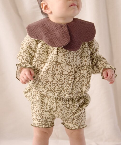 CIAOPANIC TYPY（チャオパニックティピー）の「【BABY】【Qinn】ダブルガーゼブラウス（シャツ/ブラウス・キッズ・アイボリー/ブラウン/オレンジ・80）」の2枚目の写真