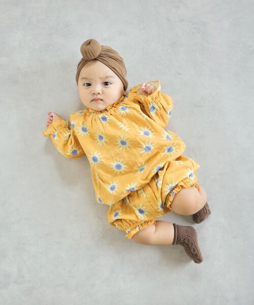 CIAOPANIC TYPY（チャオパニックティピー）の「【BABY】【Qinn】ダブルガーゼブラウス（シャツ/ブラウス・キッズ・アイボリー/ブラウン/オレンジ・80）」の3枚目の写真