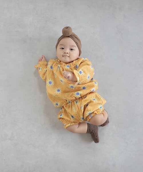 CIAOPANIC TYPY（チャオパニックティピー）の「【BABY】【Qinn】ダブルガーゼブラウス（シャツ/ブラウス・キッズ・アイボリー/ブラウン/オレンジ・80）」の4枚目の写真