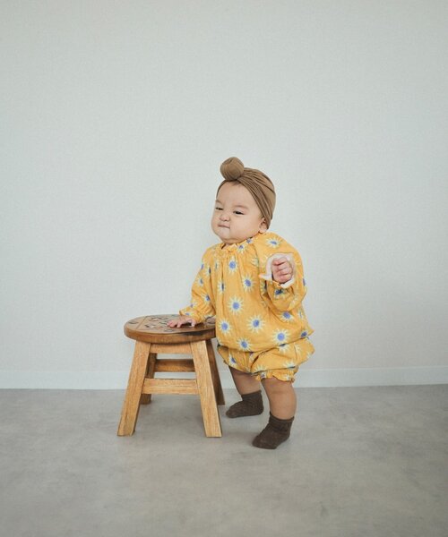 CIAOPANIC TYPY（チャオパニックティピー）の「【BABY】【Qinn】ダブルガーゼブラウス（シャツ/ブラウス・キッズ・アイボリー/ブラウン/オレンジ・80）」の6枚目の写真