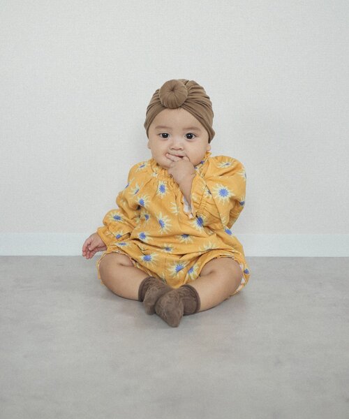 CIAOPANIC TYPY（チャオパニックティピー）の「【BABY】【Qinn】ダブルガーゼブラウス（シャツ/ブラウス・キッズ・アイボリー/ブラウン/オレンジ・80）」の7枚目の写真