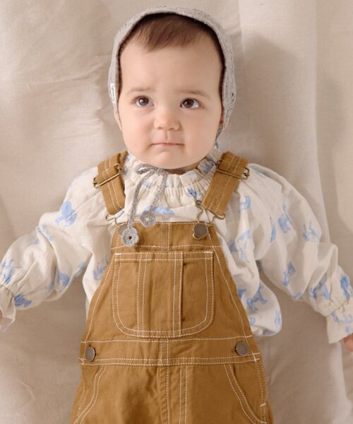 CIAOPANIC TYPY（チャオパニックティピー）の「【BABY】【Qinn】ダブルガーゼブラウス（シャツ/ブラウス・キッズ・アイボリー/ブラウン/オレンジ・80）」の9枚目の写真