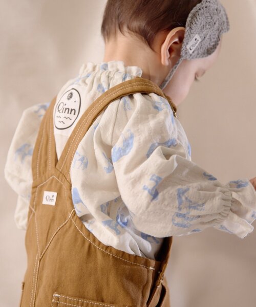 CIAOPANIC TYPY（チャオパニックティピー）の「【BABY】【Qinn】ダブルガーゼブラウス（シャツ/ブラウス・キッズ・アイボリー/ブラウン/オレンジ・80）」の10枚目の写真