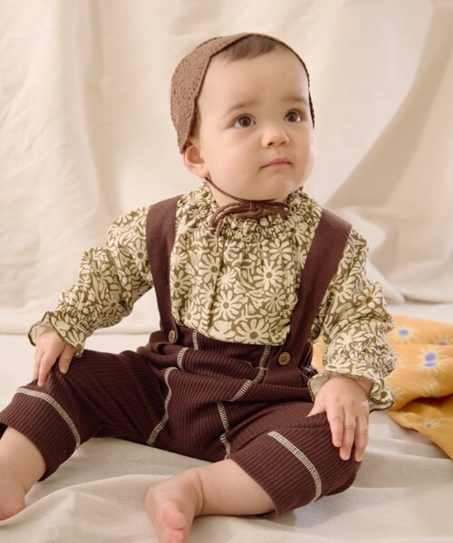 CIAOPANIC TYPY（チャオパニックティピー）の「【BABY】【Qinn】ダブルガーゼブラウス（シャツ/ブラウス・キッズ・アイボリー/ブラウン/オレンジ・80）」の15枚目の写真