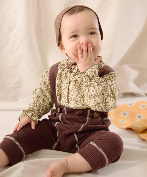 CIAOPANIC TYPY（チャオパニックティピー）の「【BABY】【Qinn】ダブルガーゼブラウス（シャツ/ブラウス・キッズ・アイボリー/ブラウン/オレンジ・80）」の16枚目の写真