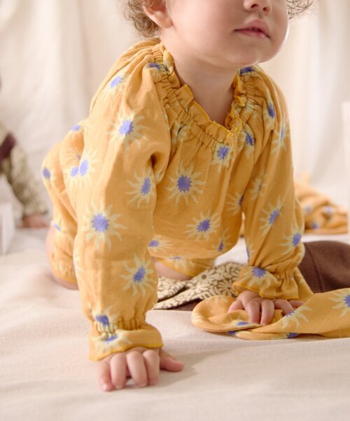 CIAOPANIC TYPY（チャオパニックティピー）の「【BABY】【Qinn】ダブルガーゼブラウス（シャツ/ブラウス・キッズ・アイボリー/ブラウン/オレンジ・80）」の18枚目の写真