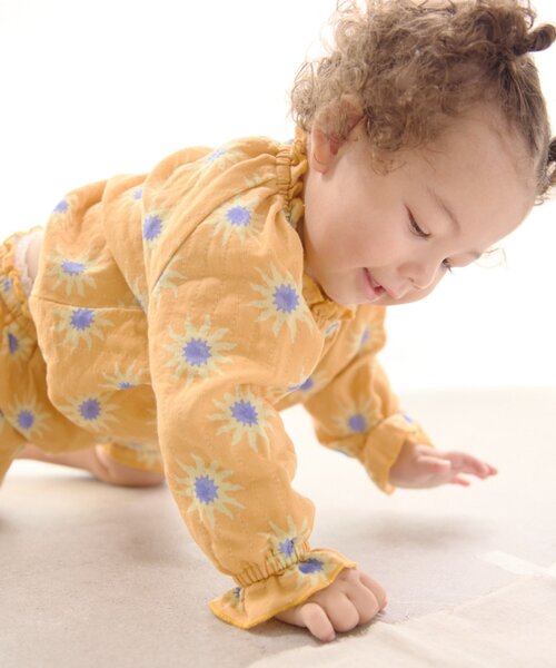 CIAOPANIC TYPY（チャオパニックティピー）の「【BABY】【Qinn】ダブルガーゼブラウス（シャツ/ブラウス・キッズ・アイボリー/ブラウン/オレンジ・80）」の19枚目の写真