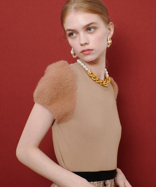 WEB限定【LOULOU WILLOUGHBY】フェザースリーブプルオーバー（ニット