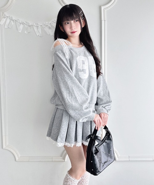 Loueme(ルエム)の「【上下2点セット】レースナンバリングスウェットセットアップ(セットアップ・レディース・グレー/ネイビー・FREE)」の5枚目の写真
