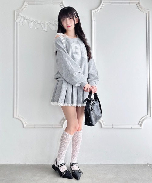 Loueme(ルエム)の「【上下2点セット】レースナンバリングスウェットセットアップ(セットアップ・レディース・グレー/ネイビー・FREE)」の8枚目の写真