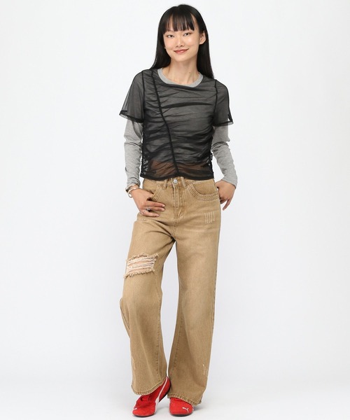 3.3 Field Trip （3.3フィールドトリップ）の「3.3 Field Trip／カラー加工デニム（デニムパンツ・レディース・キャメル・FREE）」の9枚目の写真