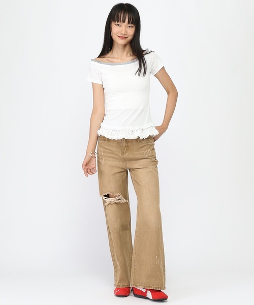 3.3 Field Trip （3.3フィールドトリップ）の「3.3 Field Trip／カラー加工デニム（デニムパンツ・レディース・キャメル・FREE）」の6枚目の写真