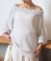 Rouge vif（ルージュヴィフ）の「モヘア混オフショルラメニットプルオーバー（ニット/セーター）」