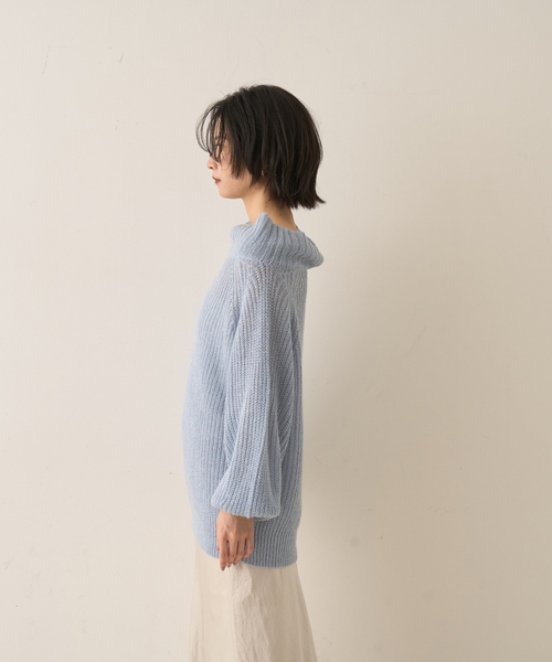 Rouge vif(ルージュヴィフ)の「モヘア混オフショルラメニットプルオーバー(ニット/セーター・レディース・オフホワイト/サックスブルー/グレイッシュベージュ・フリー)」の18枚目の写真