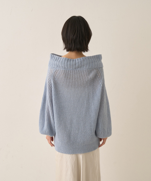 Rouge vif(ルージュヴィフ)の「モヘア混オフショルラメニットプルオーバー(ニット/セーター・レディース・オフホワイト/サックスブルー/グレイッシュベージュ・フリー)」の9枚目の写真