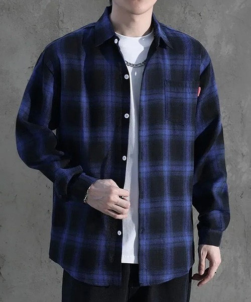 VIBGYOR（ヴィブジョー）の「オンブレチェックシャツ(NEZ)（シャツ/ブラウス・メンズ・ブラック/ブルー/レッド・FREE）」の15枚目の写真