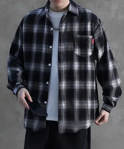 VIBGYOR（ヴィブジョー）の「オンブレチェックシャツ(NEZ)（シャツ/ブラウス・メンズ・ブラック/ブルー/レッド・FREE）」の8枚目の写真