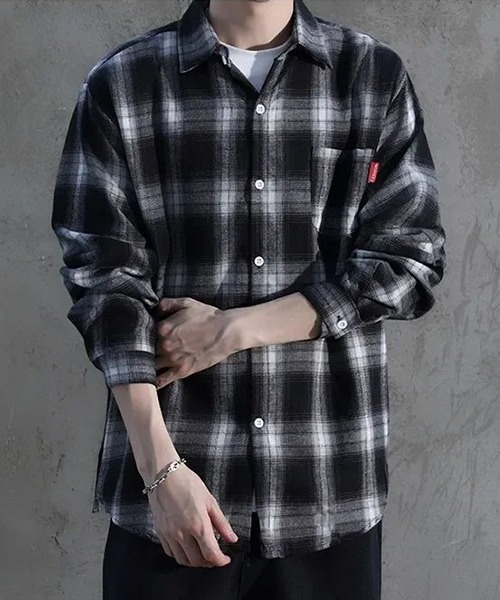 VIBGYOR（ヴィブジョー）の「オンブレチェックシャツ(NEZ)（シャツ/ブラウス・メンズ・ブラック/ブルー/レッド・FREE）」の5枚目の写真