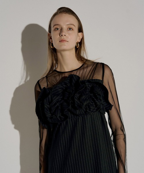 Wavy frill bustier stripe dress（ドレス）｜LE'RURE（リルアー