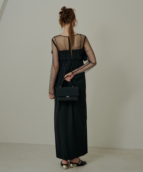 Wavy frill bustier stripe dress（ドレス）｜LE'RURE（リルアー）の