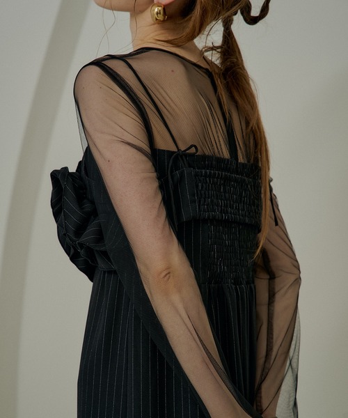Wavy frill bustier stripe dress（ドレス）｜LE'RURE（リルアー）の