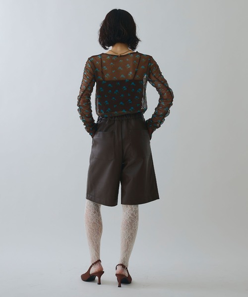 ELLEgirl（エルガール）の「ヴィーガンレザーハーフパンツ（その他パンツ・レディース・ブラック/ブラウン・M/S）」の8枚目の写真